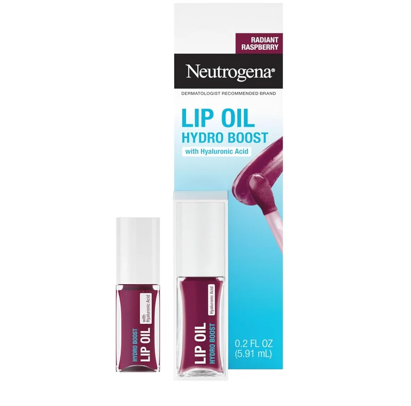 Neutrogena Hydro Boost Tinted Lip Oil Hydrating and Nourishing Fuller Looking Lips - Radiant Raspberry