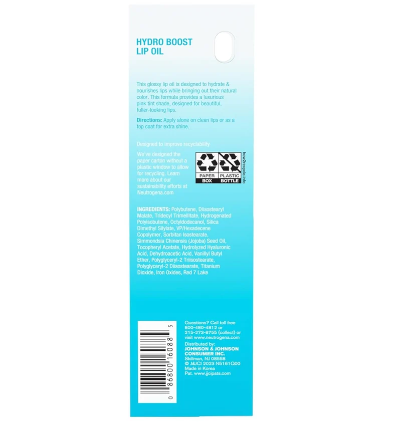 Neutrogena Hydro Boost Tinted Lip Oil Hydrating and Nourishing Fuller Looking Lips - Mocha Mist