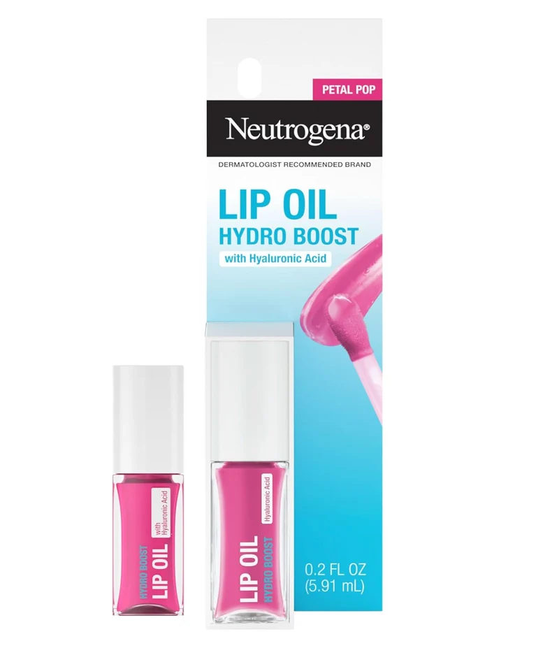 Neutrogena Hydro Boost Tinted Lip Oil Hydrating and Nourishing Fuller Looking Lips - Petal Pop