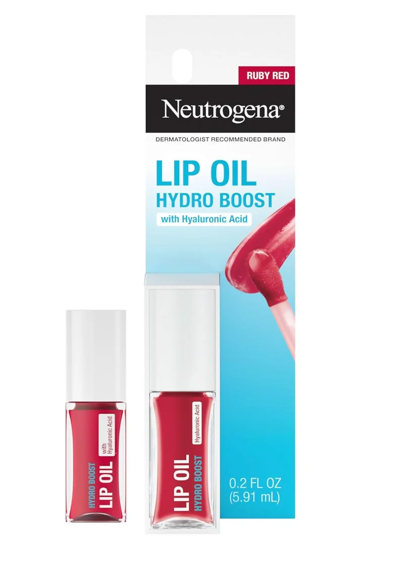 Neutrogena Hydro Boost Tinted Lip Oil Hydrating and Nourishing Fuller Looking Lips - Ruby Red