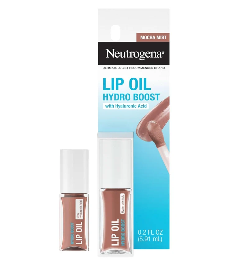 Neutrogena Hydro Boost Tinted Lip Oil Hydrating and Nourishing Fuller Looking Lips - Mocha Mist