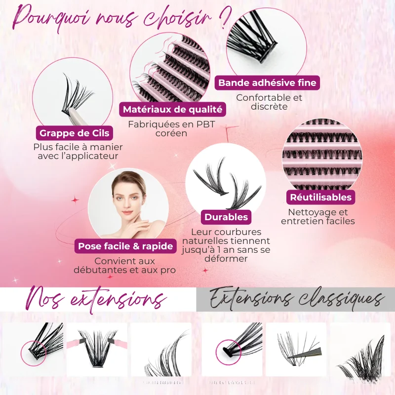 Kit Extension de Cil naturels individuels à domicile - Tenue 7j