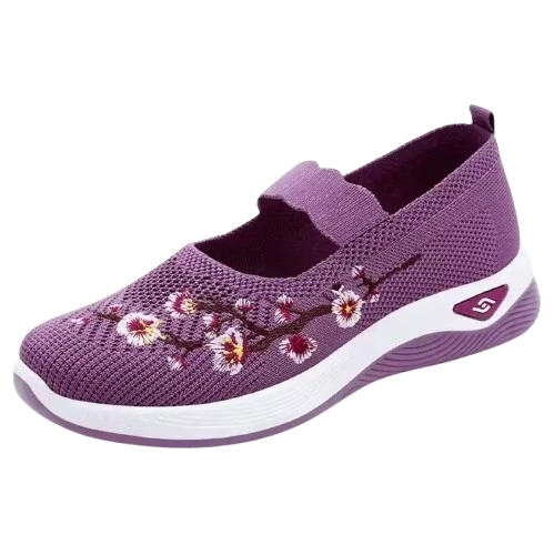 Mocassins en Maille avec Broderie Florale - Printemps