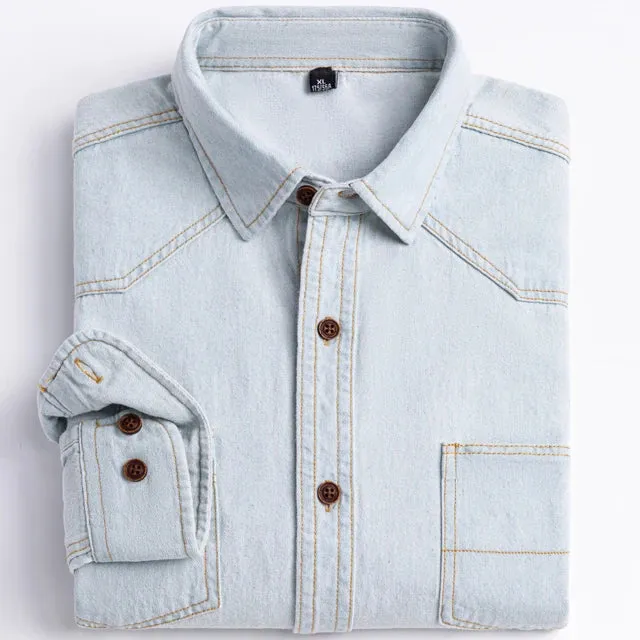 Chemise en Jean à Manches Longues Homme