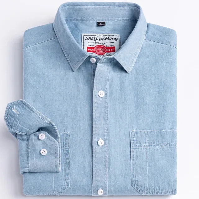 Chemise en Jean à Manches Longues Homme