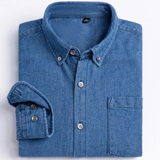 Chemise en Jean à Manches Longues Homme