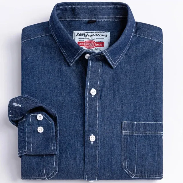 Chemise en Jean à Manches Longues Homme