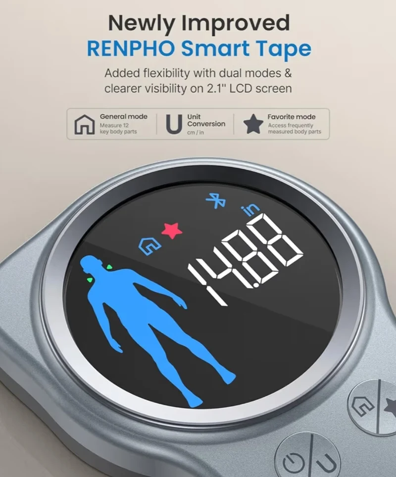 Smart Tape Measure w/ Large Display and Travel Scale for Body Weight