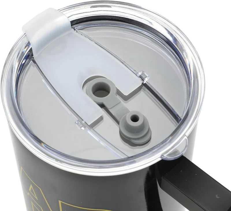 Insulated Stainless Steel Tumbler w/ Reusable Straw & Leak-Proof Lid Easy Carry Handle 40oz (Black)