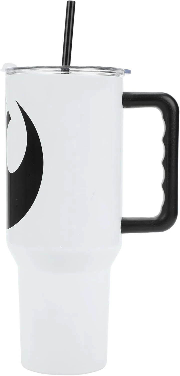 Star Wars Rebel Alliance Insulated Stainless Steel Tumbler w/ Reusable Straw & Leak-Proof Lid Easy Carry Handle 40oz