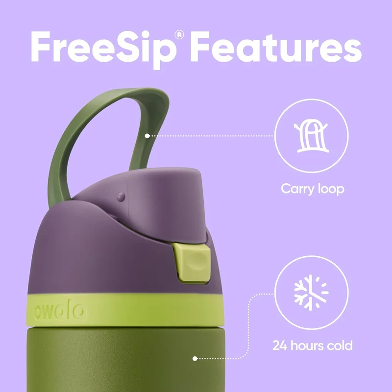 FreeSip Insulated Stainless Steel Water Bottle w/ Straw BPA-Free 24 oz - Marvel Hulk