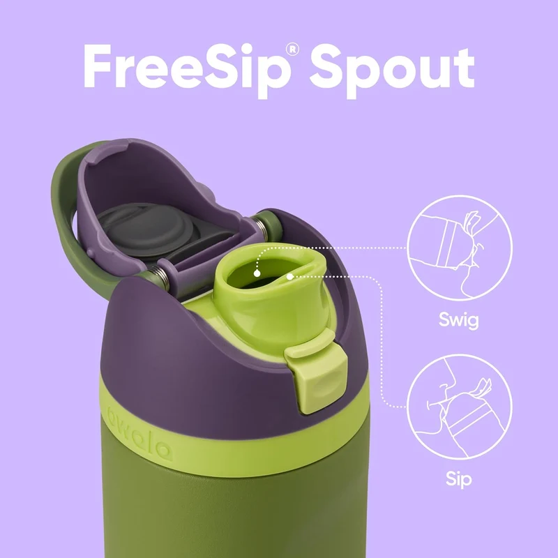 FreeSip Insulated Stainless Steel Water Bottle w/ Straw BPA-Free 24 oz - Marvel Hulk