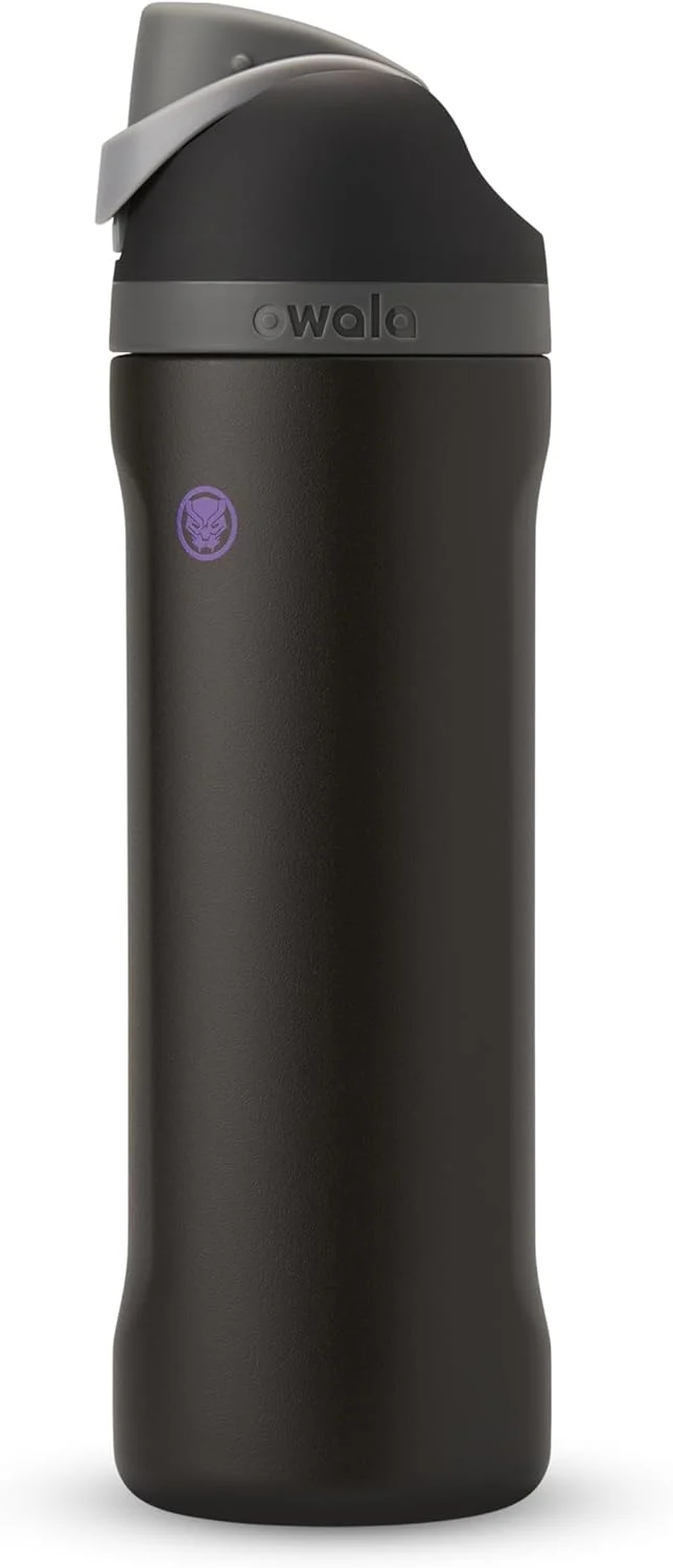 FreeSip Insulated Stainless Steel Water Bottle w/ Straw BPA-Free 24 oz - Marvel Black Panther
