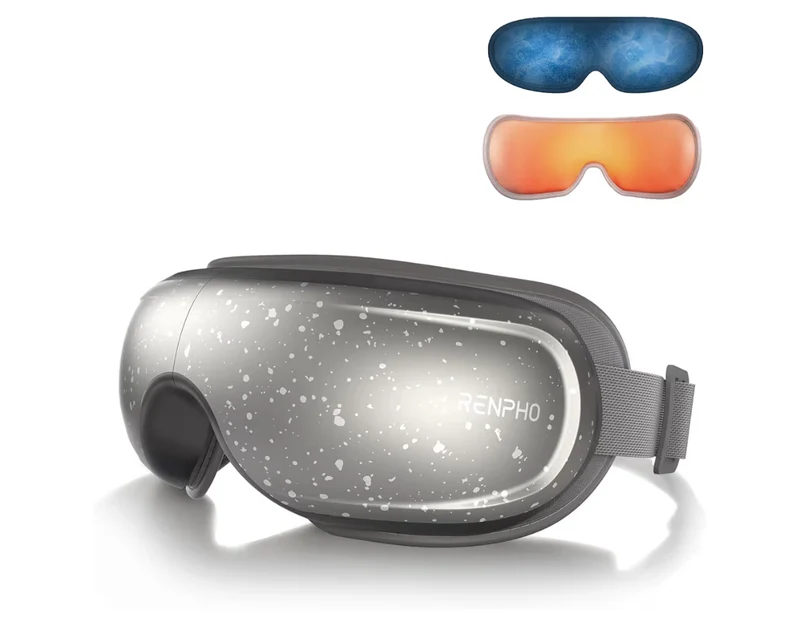 Limited Edition Eye Massager w/ Heat and Cooling Eyeris 3 Voice Control, Eye Care Sleep Mask - Silver