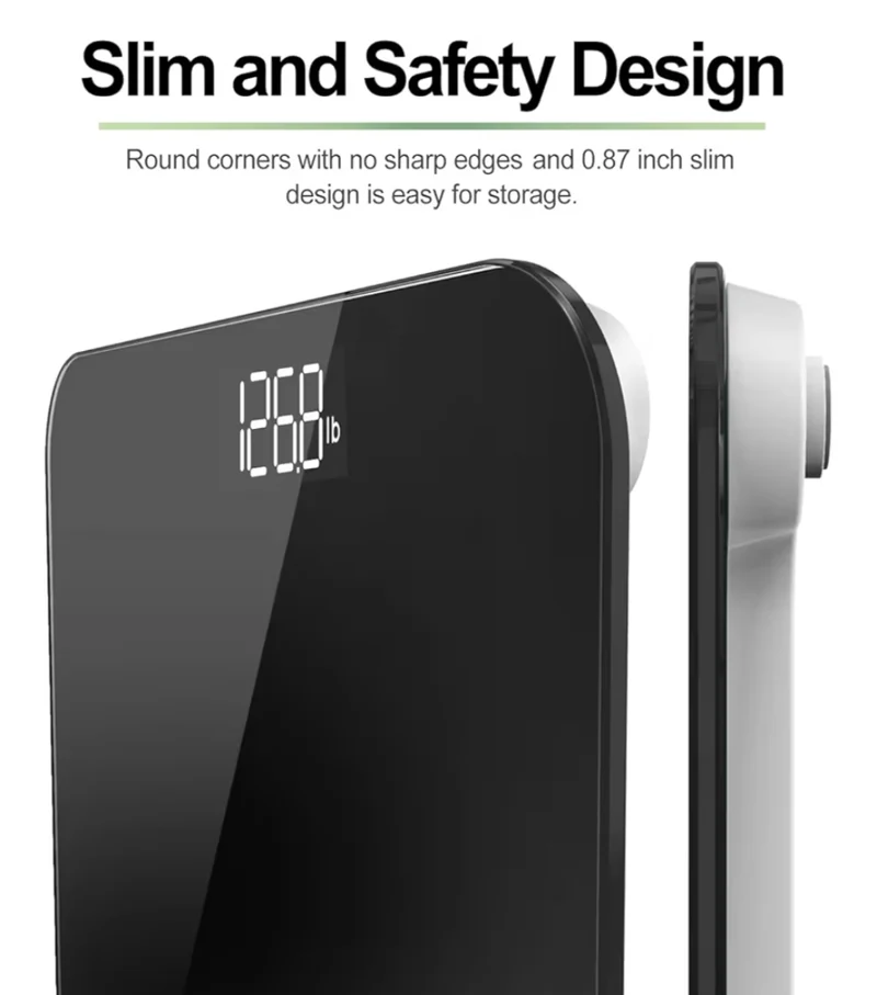 Scale for Body Weight, Mechanical Bathroom Weighing Scale - Batteries Included (Black)