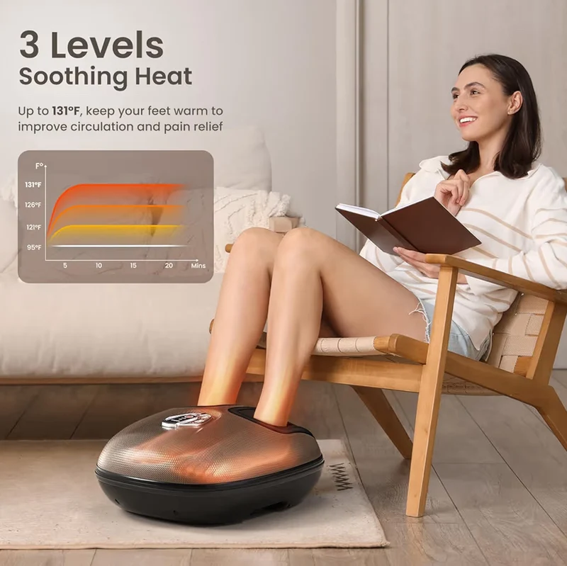 Foot Massager Machine w/ Heat Shiatsu Foot Massager for Plantar Fasciitis Wireless Control - Up to US 12