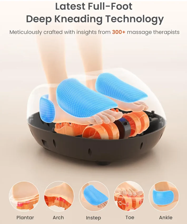 Full Foot Massager Machine Shiatsu Foot Massager w/ Heat Plantar Fasciitis Massager - Fits Up to Size 13