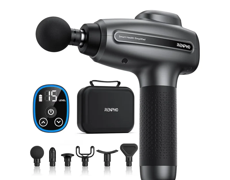 C4 Gray - Massage Gun Deep Tissue, Percussion Muscle Electric Handheld Massager Gun