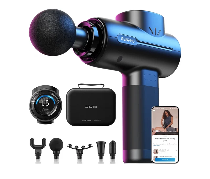 Active Thermacool2 - Massage Gun Deep Tissue Portable Percussion Muscle Massager w/ BT, Handheld Device for Back and Neck - Carry Case