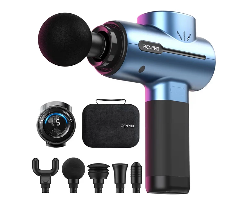 Active Blue - Massage Gun Deep Tissue Portable Percussion Massager for Back and Neck, Handheld Device with Carry Case