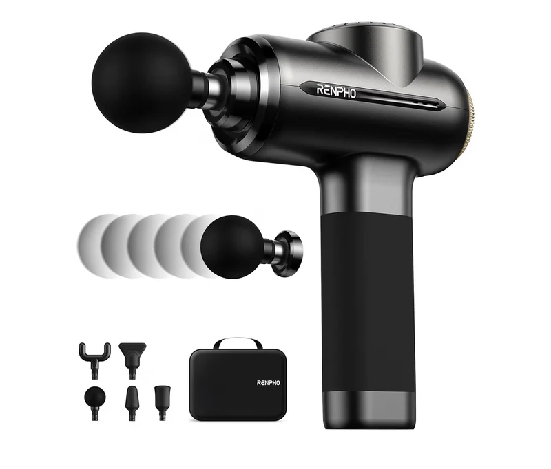 Massage Gun, Deep Tissue Back Massage w/ 8-12mm Adjustable Amplitude Heavy-Duty Percussion Professional Muscle Massager Gun