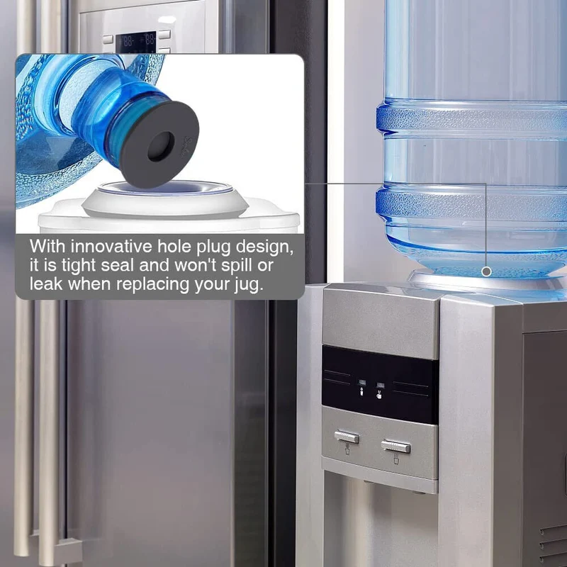 5 Gallon Water Jug Cap 55mm Water Bottle Caps Silicone Reusable Bottles Lids 6PK