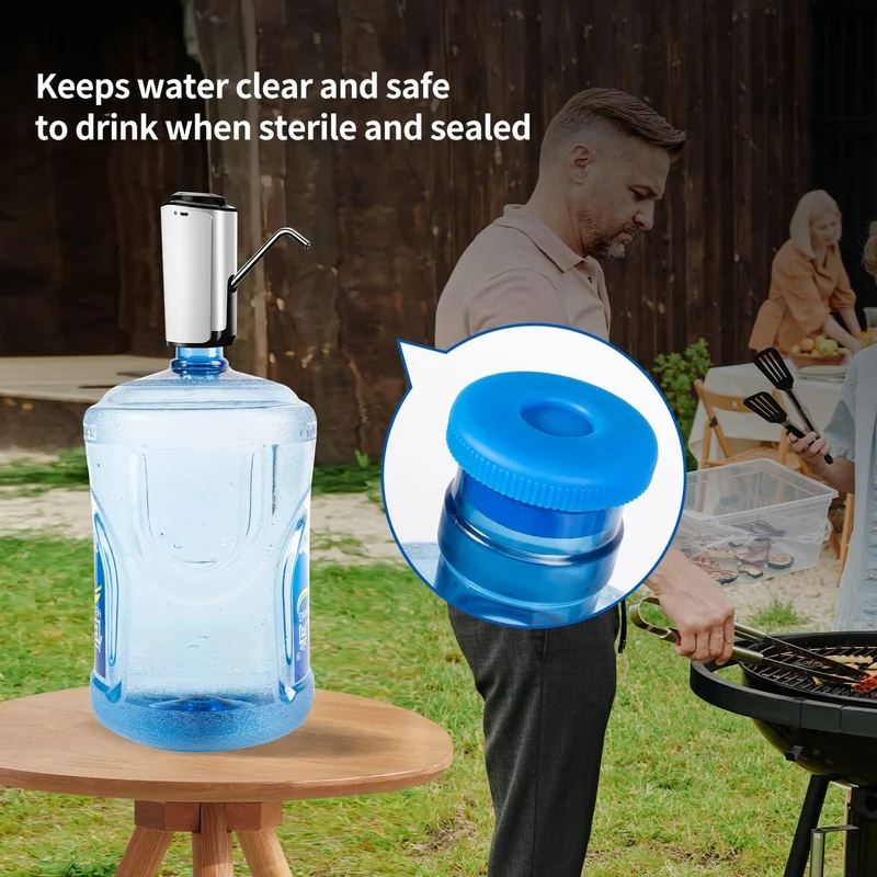 5 Gallon Water Jug Cap 55mm Water Bottle Caps Silicone Reusable Bottles Lids 6PK