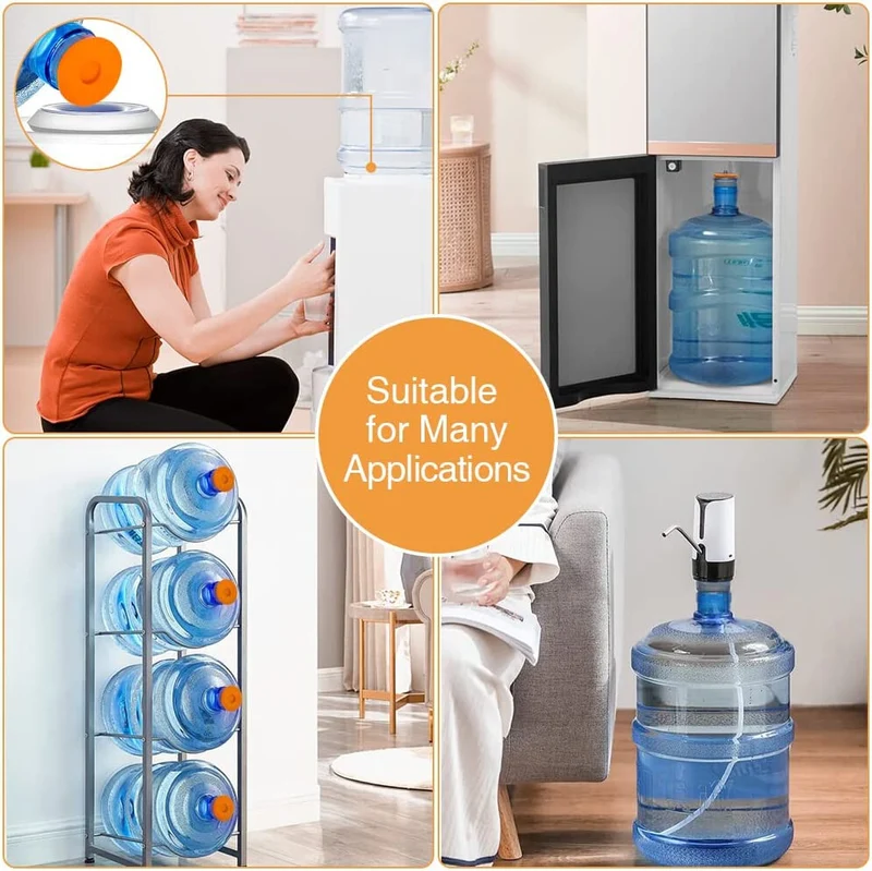 5 Gallon Water Jug Cap 55mm Water Bottle Caps Silicone Reusable Bottles Lids 6PK