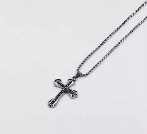 NEW FASHION JEWELRY CROSS NECKLACE UNISEX/MEN/WOMEN STAINLESS STEEL 50 CM