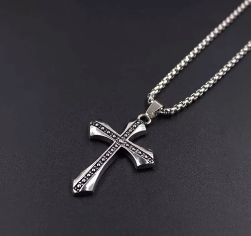 NEW FASHION JEWELRY CROSS NECKLACE UNISEX/MEN/WOMEN STAINLESS STEEL 50 CM