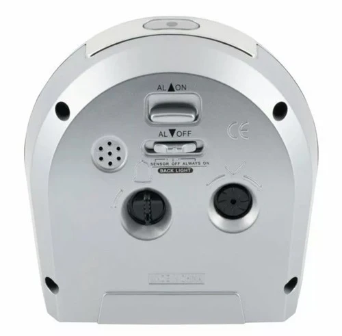 21103 Equity by La Crosse Night Vision Silent Sweep Analog Alarm Clock - Silver