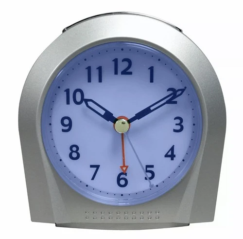 21103 Equity by La Crosse Night Vision Silent Sweep Analog Alarm Clock - Silver