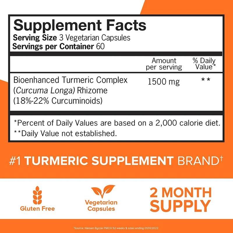 Turmeric Curcumin Vegetarian Capsules Ultra High Absorption 1500mg (90 CAPSULE)