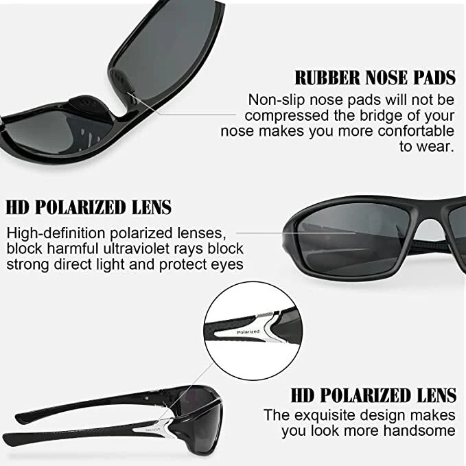 4 Pairs Unisex Polarized Sunglasses UV Protection Sports Driving Glasses Sports