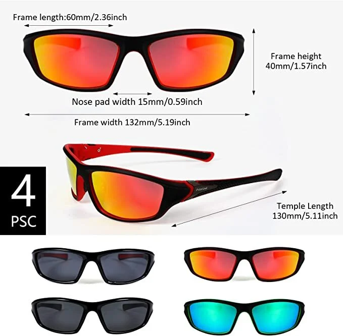 4 Pairs Unisex Polarized Sunglasses UV Protection Sports Driving Glasses Sports