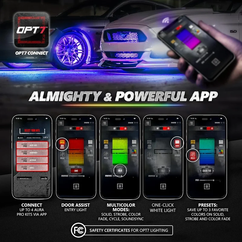 Aura Pro Double Row CAR LED Lights Interior with Smart APP Control Ambient Light