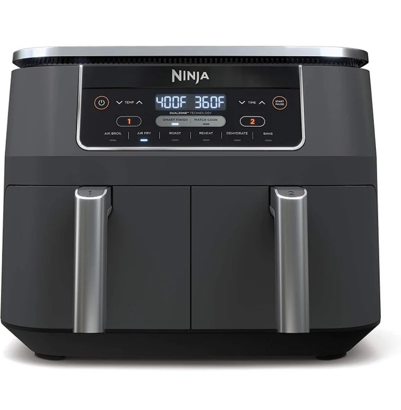 Ninja Dualzone Air Fryer Foodi 6-in-1 8 Quart, with 2 Crisper Plates, 2 Baskets