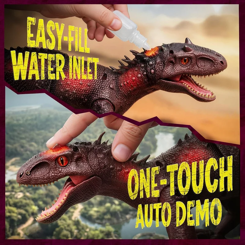 VSM32S Big Dinosaur Toys Remote Control Dinosaur w/ Light and Sounds, Demo Mode, Interactive Dino Jurassic Toys