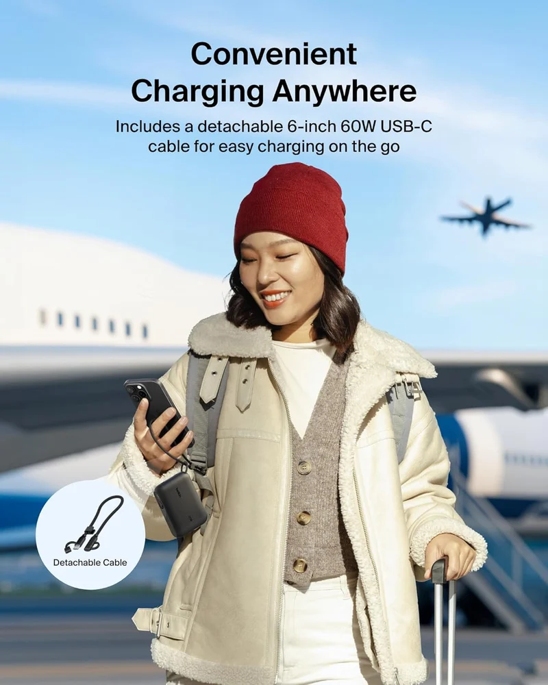 Portable Charger Slim 10,000mAh USB-C Power Bank - (Black)