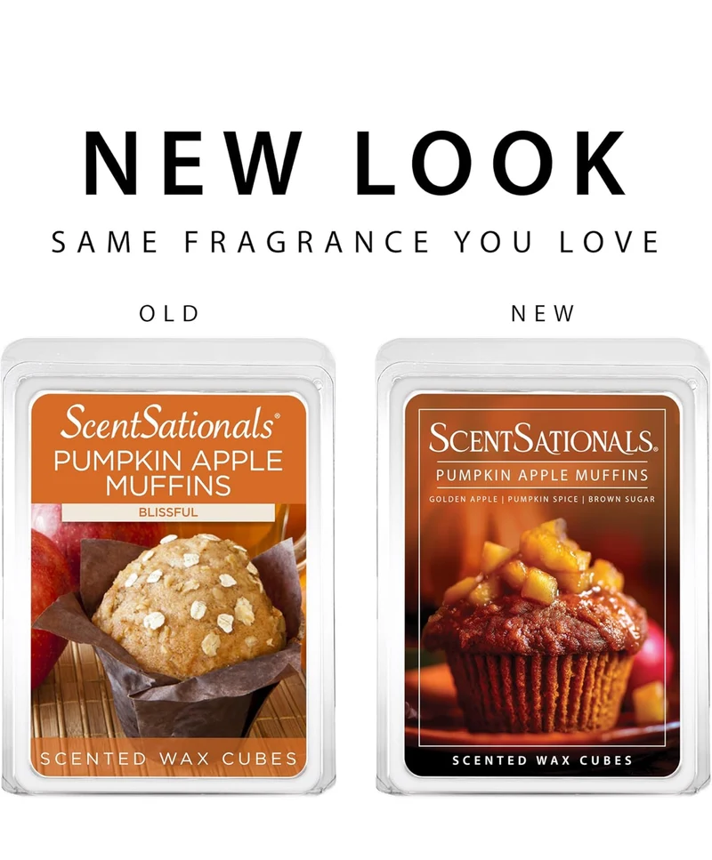 Scentsationals Wax Melts Strong Scent - Pumpkin Apple Muffins - Long Lasting Scented Melts for Warmers, 10oz (Pack of 4)