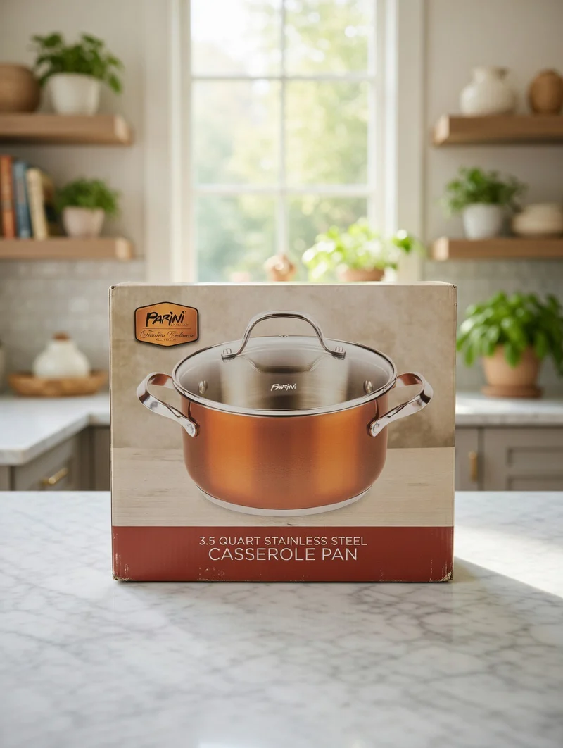 Parini 3.5 Qt Stainless Steel Casserole Pan