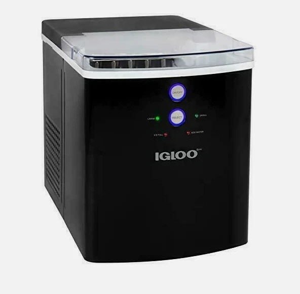 Igloo Electric Countertop Ice Maker Machine - Automatic and Portable - 33 LBS in 24 Hours - (Black)