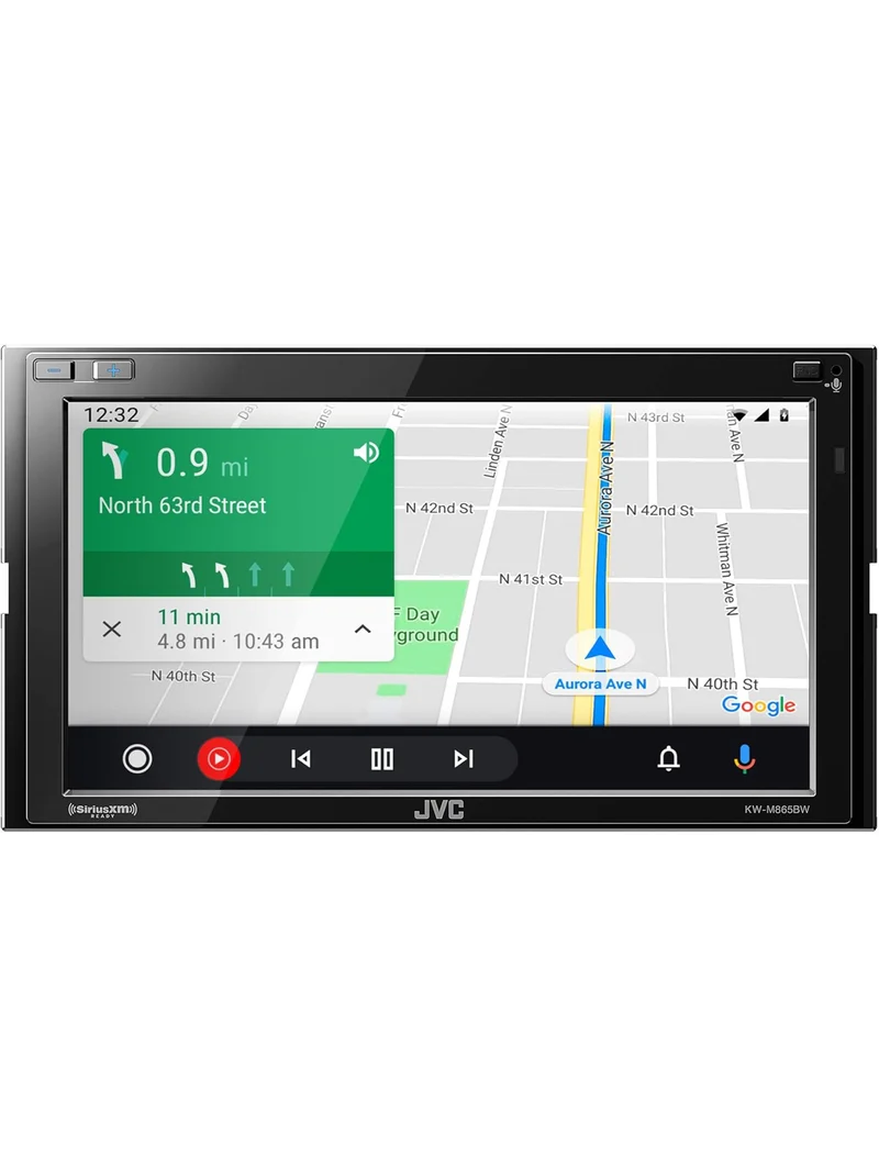 JVC Built in Wi-Fi for Wireless CarPlay Android Auto, 6.8" LCD Touchscreen Display, AM/FM, Bluetooth, MP3 Player, USB Port, Double DIN, 13-Band EQ, SiriusXM Car Radio