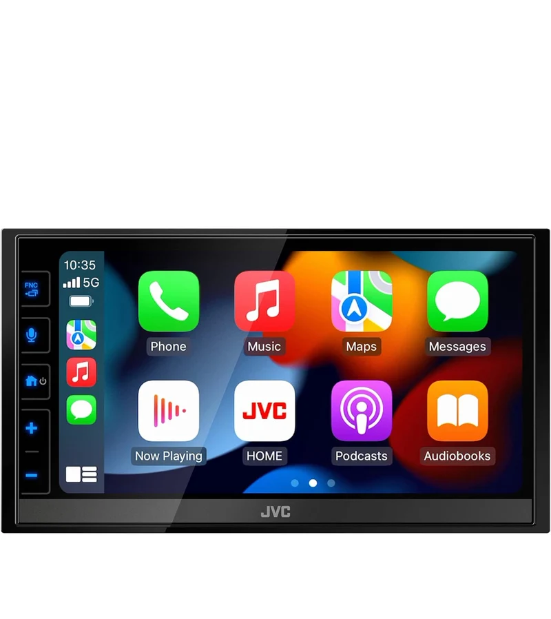 JVC Apple CarPlay Android Auto Digital Media Player, Double Din, 6.8 Inch LCD Touchscreen, AM/FM, HD Radio, Bluetooth, MP3 Player, USB Port, iDatalink Maestro, SiriusXM, Car Radio