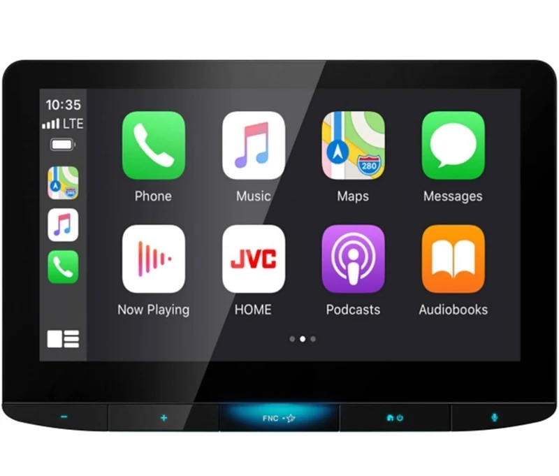 JVC Bluetooth Car Stereo Receiver with USB Port –10.1" Floating Touchscreen HD Display, AM/FM Radio - MP3 Player - Double DIN - Waze-Ready with Apple CarPlay or Android Auto (Black)