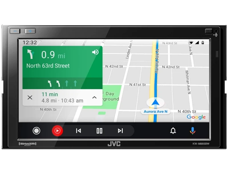 JVC Built in Wi-Fi for Wireless CarPlay Android Auto, 6.8" LCD Touchscreen Display, AM/FM, Bluetooth, MP3 Player, USB Port, Double DIN, 13-Band EQ, SiriusXM Car Radio