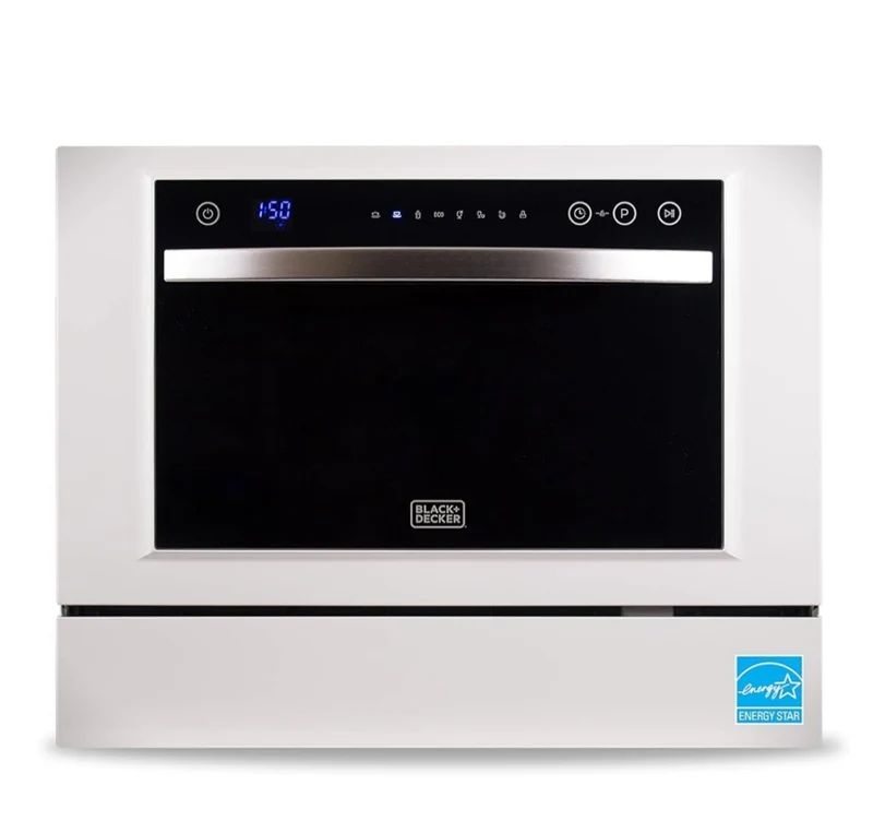 BLACK+DECKER BCD6W 6 Place Setting ENERGY STAR Portable Compact Countertop Dishwasher
