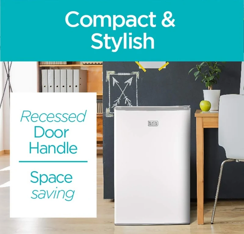 BLACK+DECKER Compact Refrigerator Energy Star Single Door Mini Fridge with Freezer, 3.2 Cubic Ft., White