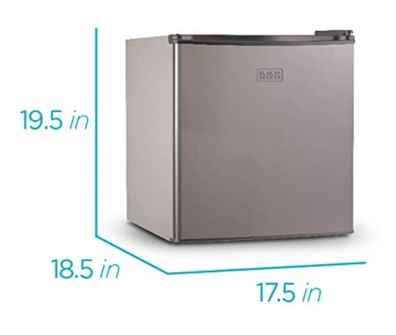 BLACK+DECKER BCRK17V Compact Refrigerator Energy Star Single Door Mini Fridge with Freezer, 1.7 Cubic Ft., VCM, Silver