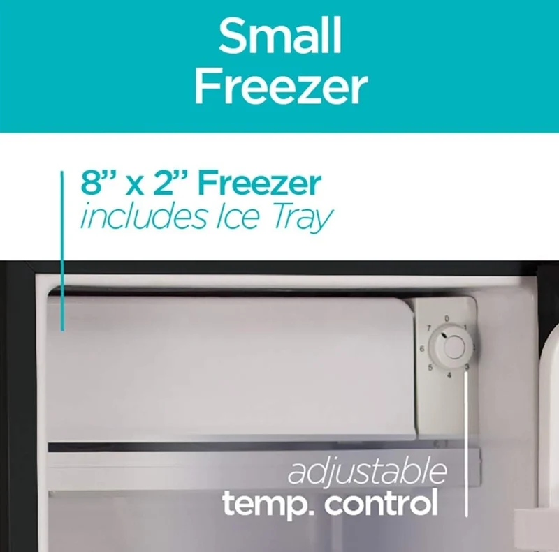 BLACK+DECKER BCRK32B Compact Refrigerator Energy Star Single Door Mini Fridge with Freezer, 3.2 Cubic Feet, Black